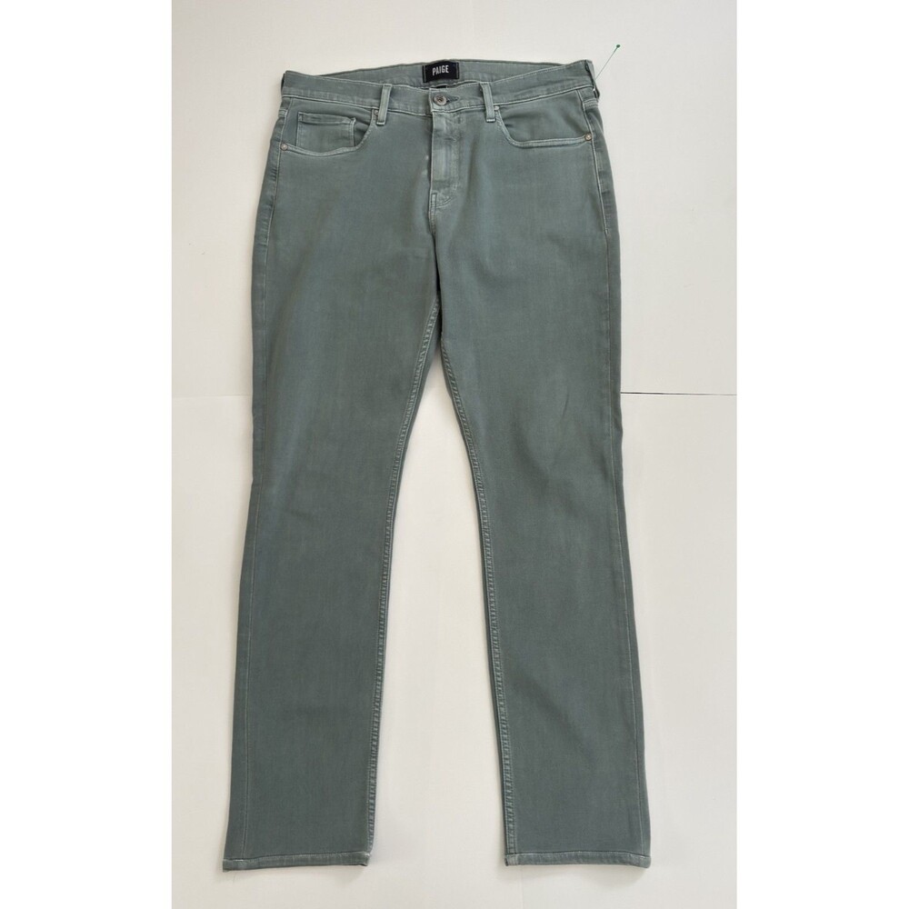 Paige Lennox Slim Straight Green Gray Men's Jeans Men's Size 34